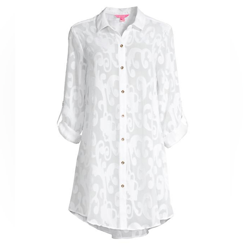 Lilly Pulitzer Natalie White Cover-up Size XL